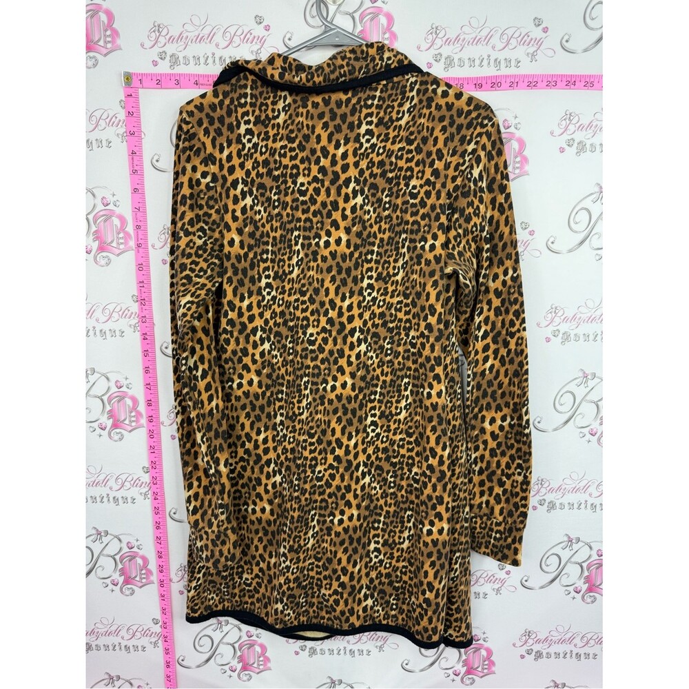 La SENZA Leopard Print Open Front Robe Jacket - Brown & Black tie up interior - Picture 2 of 11